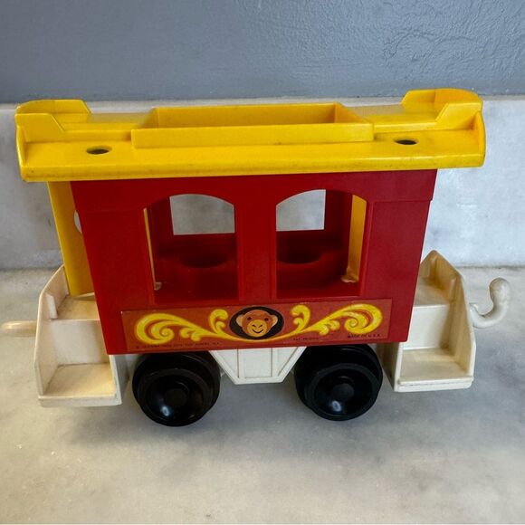 Fisher Price Little People Vintage Circus Train 991 Caboose 1973 Red Train Car - Picture 2 of 7